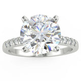 3 Carat Lab Grown Diamond Engagement Ring, 14K White Gold