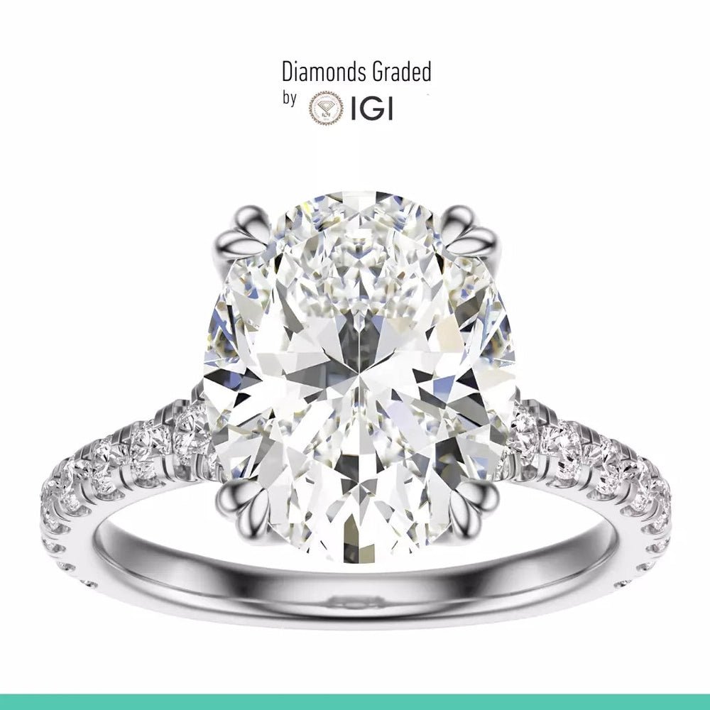 2.40 Carat Lab - Grown Oval Diamond Engagement Ring in 14K Rose Gold - Future Jewelry