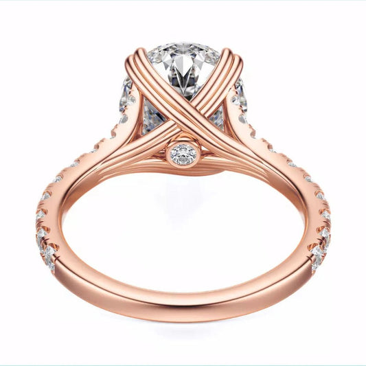 2.40 Carat Lab - Grown Oval Diamond Engagement Ring in 14K Rose Gold - Future Jewelry