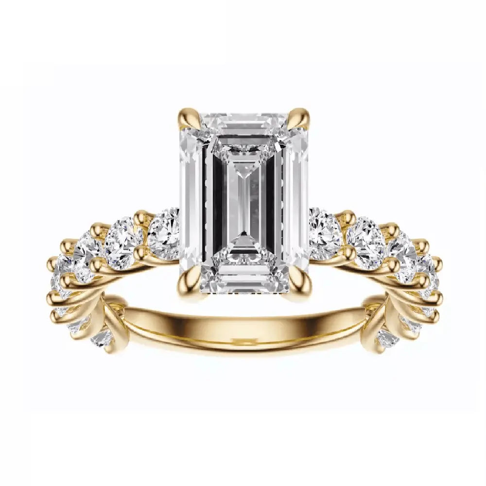 2.50 Carat Emerald Cut Lab Grown Diamond Engagement Ring in 14K White Gold - Future Jewelry
