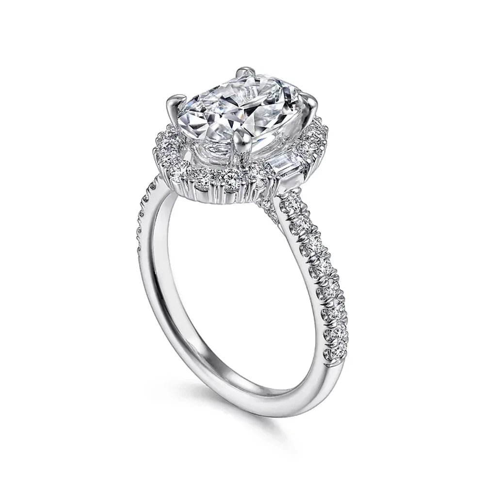 2.75 Carat Oval Lab Grown Diamond Ring IGI 14K White Gold - Future Jewelry