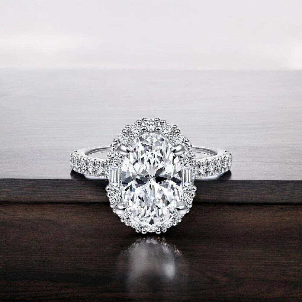 2.75 Carat Oval Lab Grown Diamond Ring IGI 14K White Gold - Future Jewelry