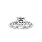 2.91 Carat Round Lab Grown Diamond Engagement Ring, 14K Gold