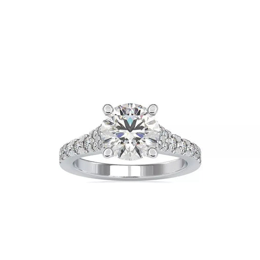 2.91 Carat Round Cut Lab Grown Diamond Engagement Ring in 14K Gold, Certified - Future Jewelry