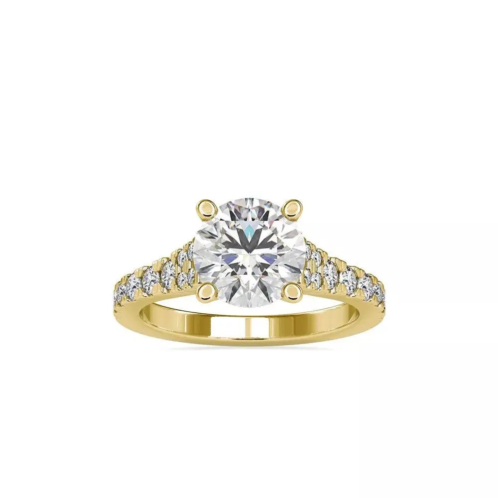 2.91 Carat Round Cut Lab Grown Diamond Engagement Ring in 14K Gold, Certified - Future Jewelry