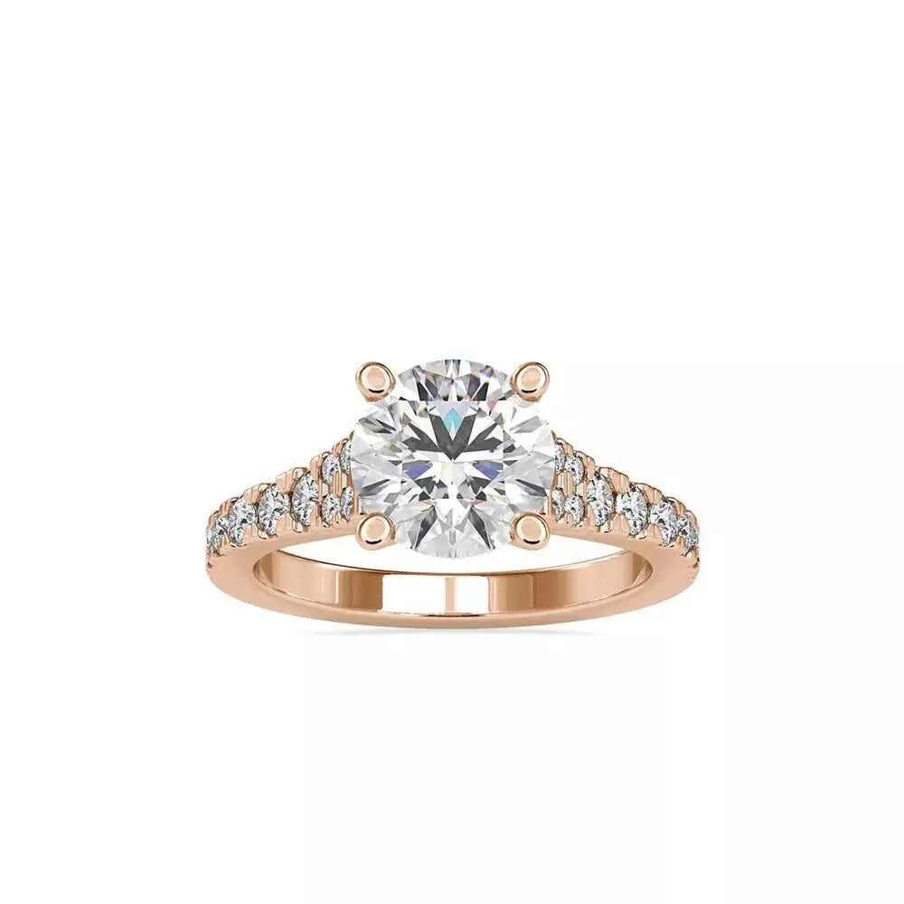 2.91 Carat Round Cut Lab Grown Diamond Engagement Ring in 14K Gold, Certified - Future Jewelry