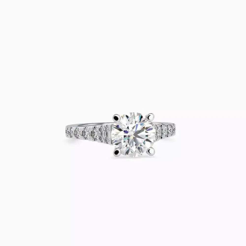 2.91 Carat Round Cut Lab Grown Diamond Engagement Ring in 14K Gold, Certified - Future Jewelry