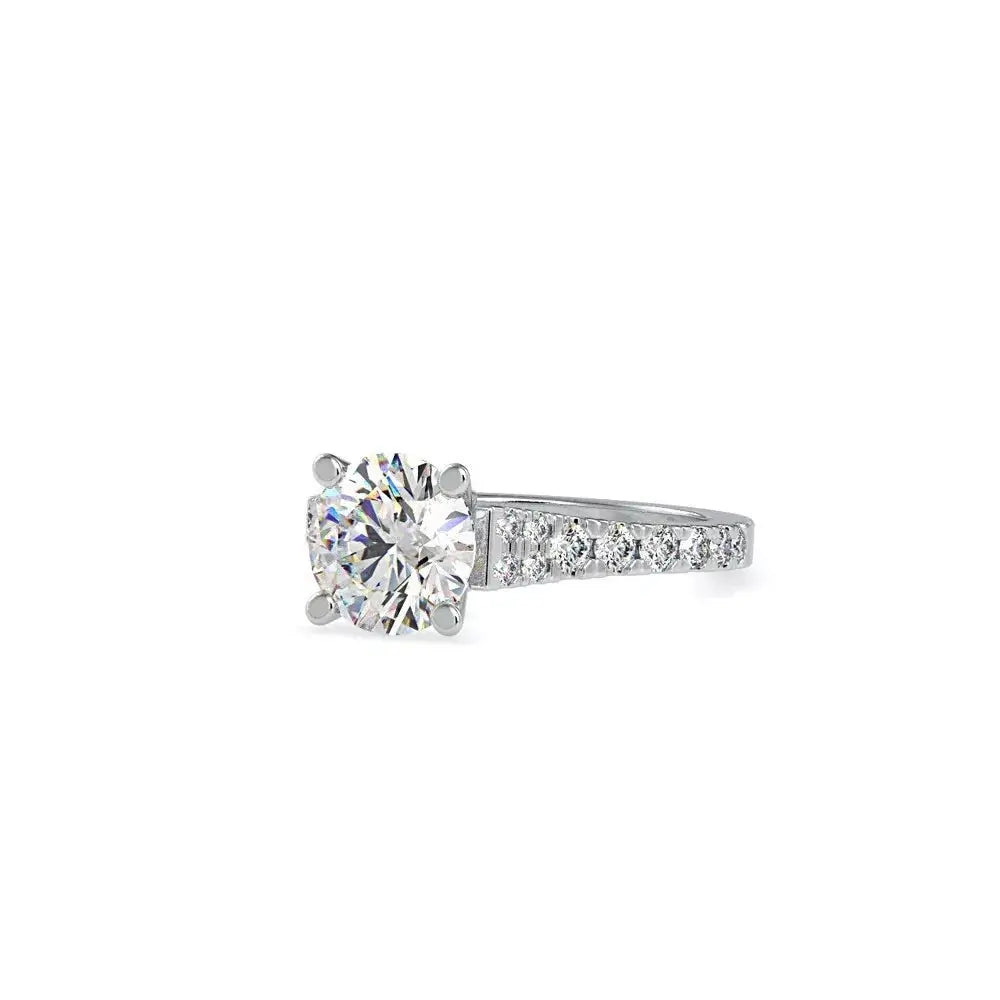 2.91 Carat Round Cut Lab Grown Diamond Engagement Ring in 14K Gold, Certified - Future Jewelry