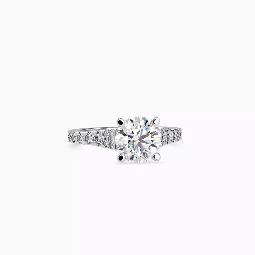 2.91 Carat Round - Cut Solar Diamond Engagement Ring – Certified, 14K Gold - Future Jewelry