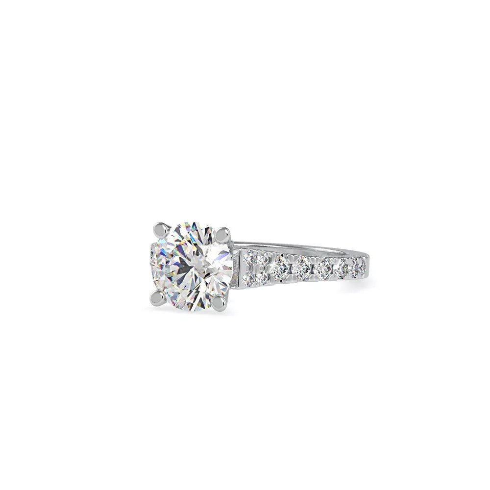 2.91 Carat Round - Cut Solar Diamond Engagement Ring – Certified, 14K Gold - Future Jewelry
