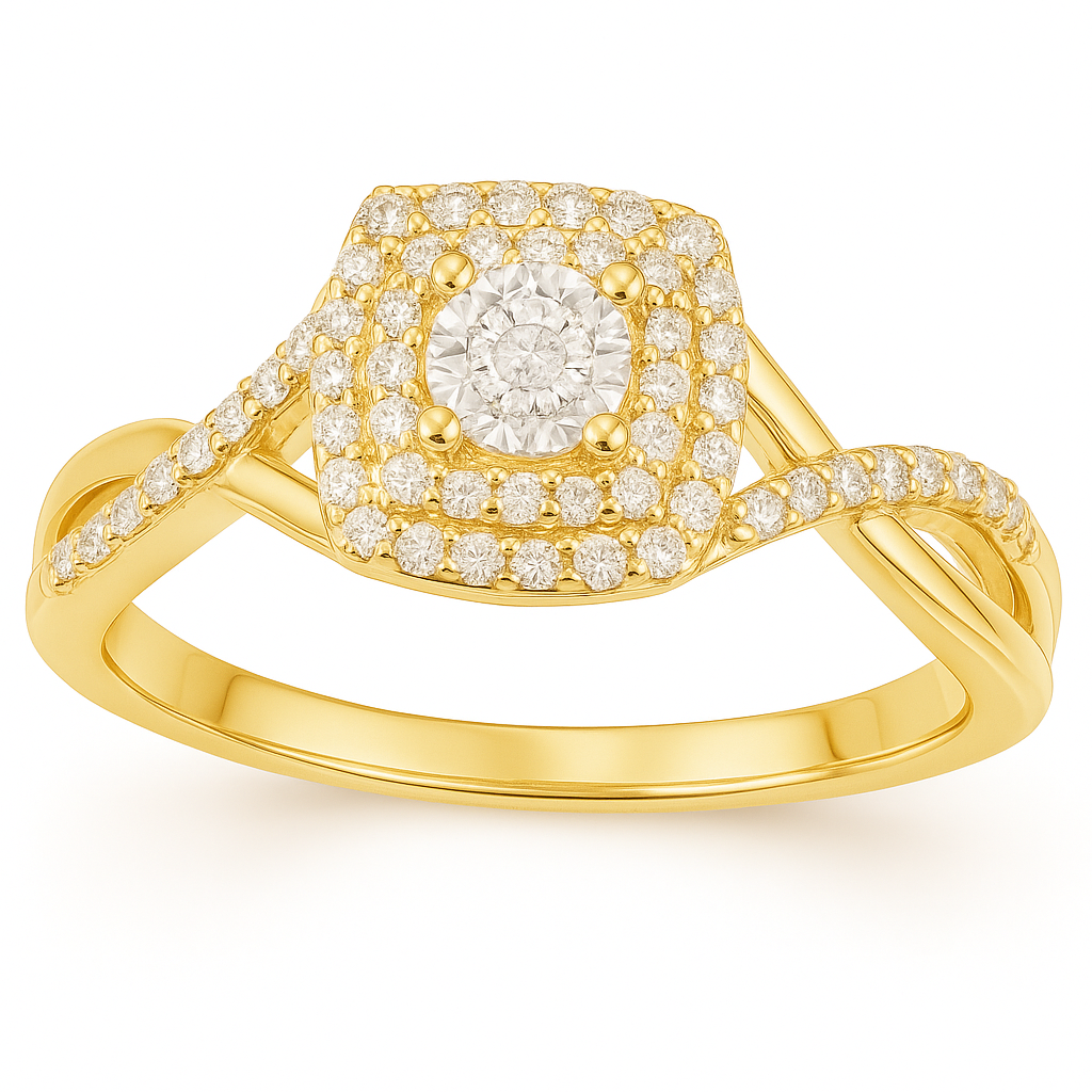 2 Carat Women's Diamond Swirled Shank Ring in yellow page