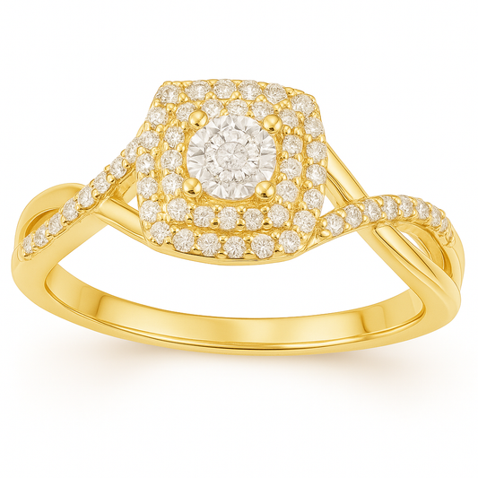 2 Carat Women's Diamond Swirled Shank Ring in yellow page