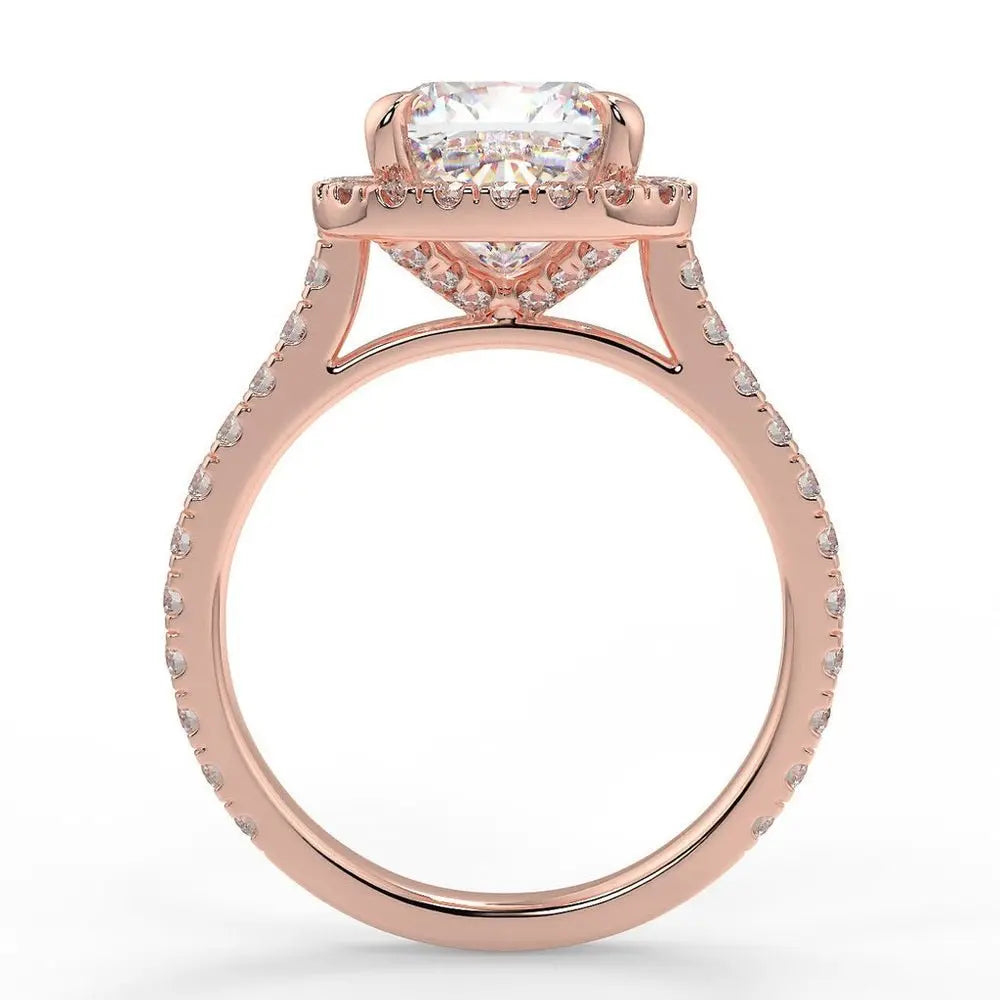 3 Carat Cushion Cut Lab Grown Diamond Engagement Ring in 14K White Gold, Certified - Future Jewelry