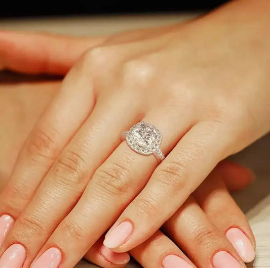 3 Carat Cushion Cut Lab Grown Diamond Engagement Ring in 14K White Gold, Certified - Future Jewelry