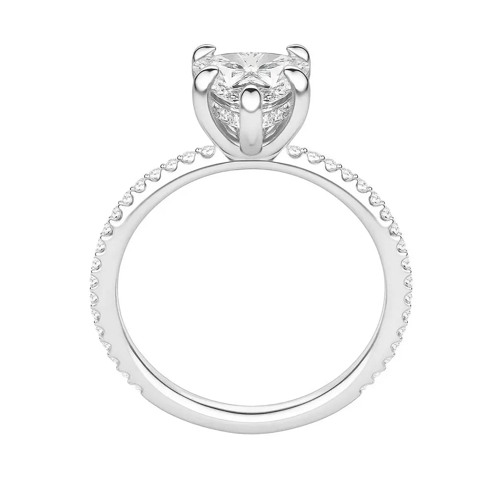 3 Carat Diamond Rings - Dramatic Black-Background View of Lab Grown Diamond Ring in 14K Rose Gold - Future Jewelry