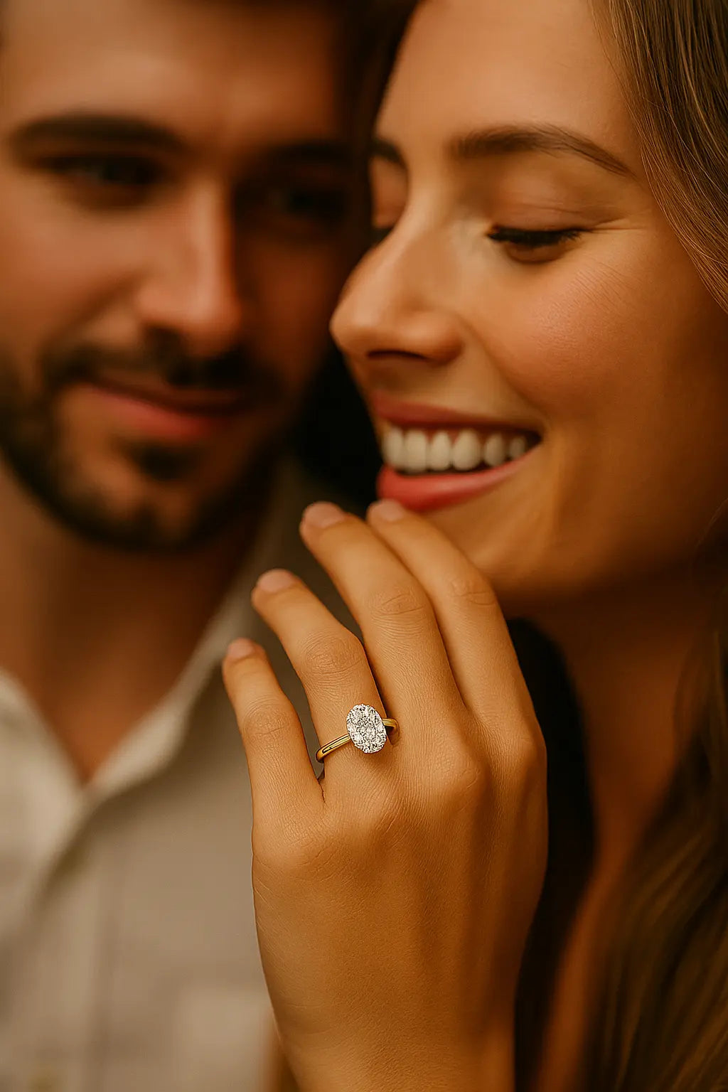 3 Carat Diamond Rings - Angled View of Lab Grown Diamond Ring in 14K White Gold - Future Jewelry