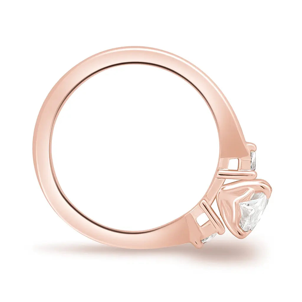3 Carat Diamond Rings - Dramatic Black-Background View of Lab Grown Diamond Ring in 14K White Gold - Future Jewelry