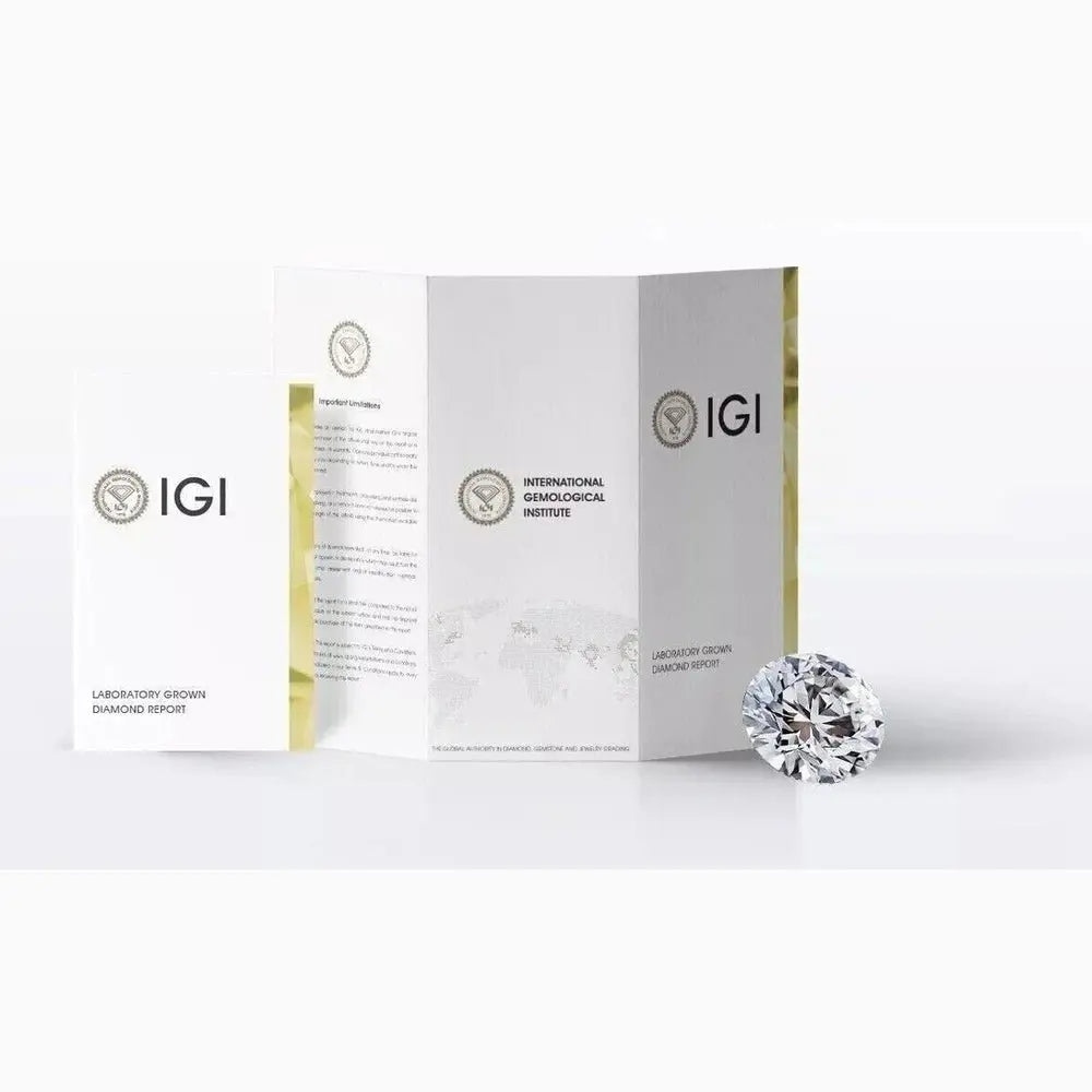 3 Carat Diamond Ring - IGI Certification Detail, Lab Grown Diamond Ring in 14K White Gold - Future Jewelry
