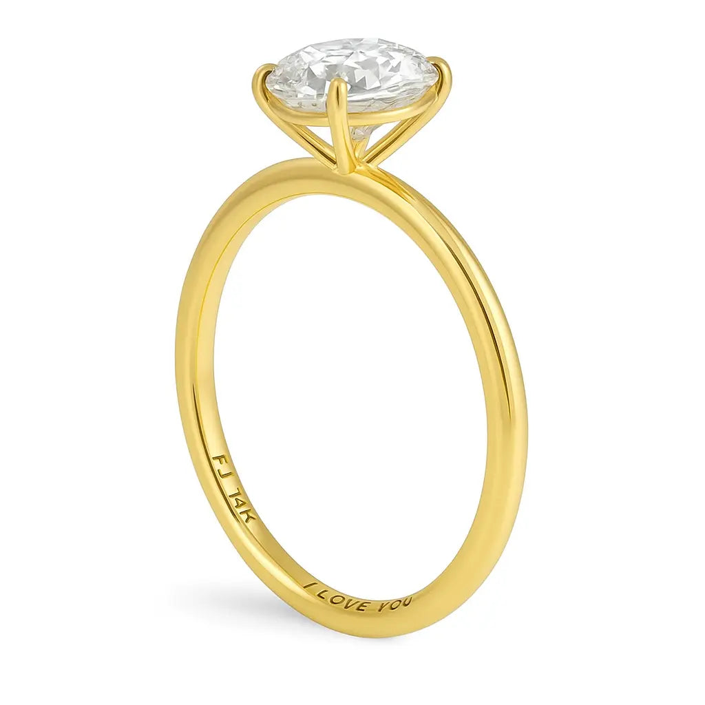 3 Carat Lab Grown Diamond - Macro Close-Up Detail of Lab Grown Diamond Ring in 14K White Gold - Future Jewelry