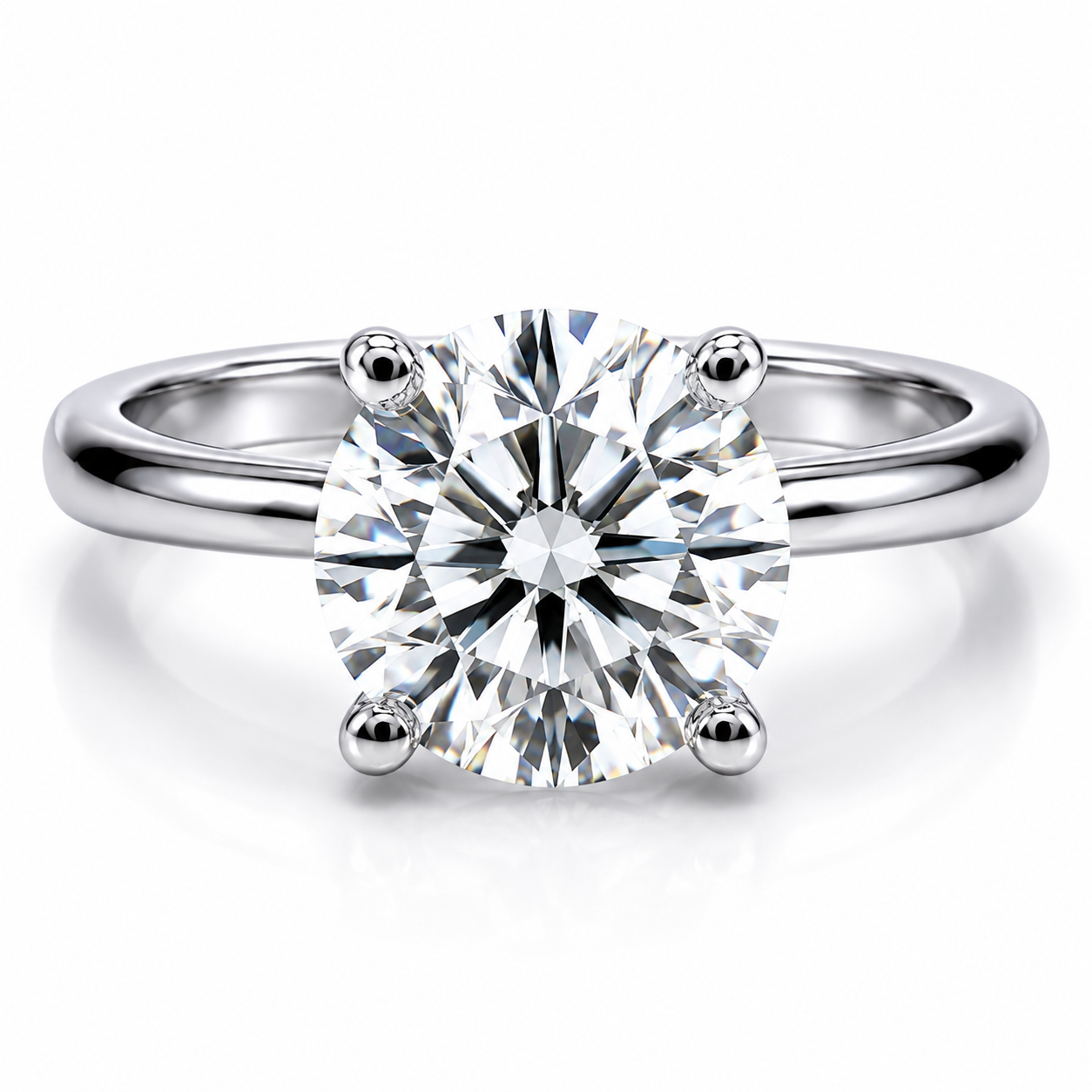 3 Carat Lab Grown Diamond - Macro Close-Up Detail of Lab Grown Diamond Ring in 14K White Gold - Future Jewelry