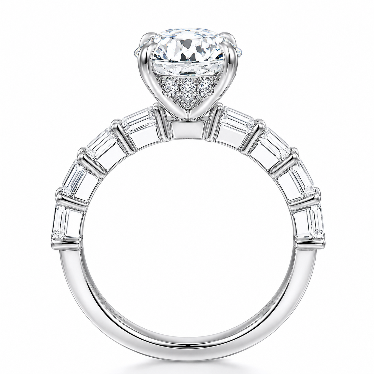 3 Carat Lab Grown Diamond - Macro Close-Up Detail of Lab Grown Diamond Ring in 14K White Gold - Future Jewelry