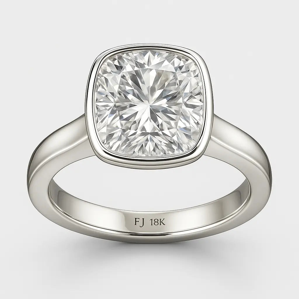 3 Carat Diamond Ring - Couple Wearing Lab Grown Diamond Ring in 14K White Gold - Future Jewelry