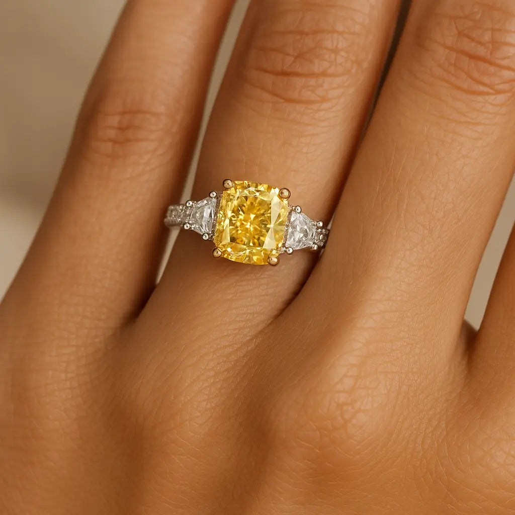 Lab Grown Diamond 3 Carat - Halo and Setting Detail of Lab Grown Diamond Ring in 14K White Gold - Future Jewelry