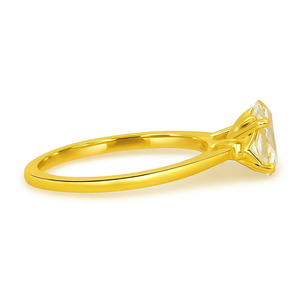 Lab Grown Diamond 3 Carat - Halo and Setting Detail of Lab Grown Diamond Ring in 14K White Gold - Future Jewelry