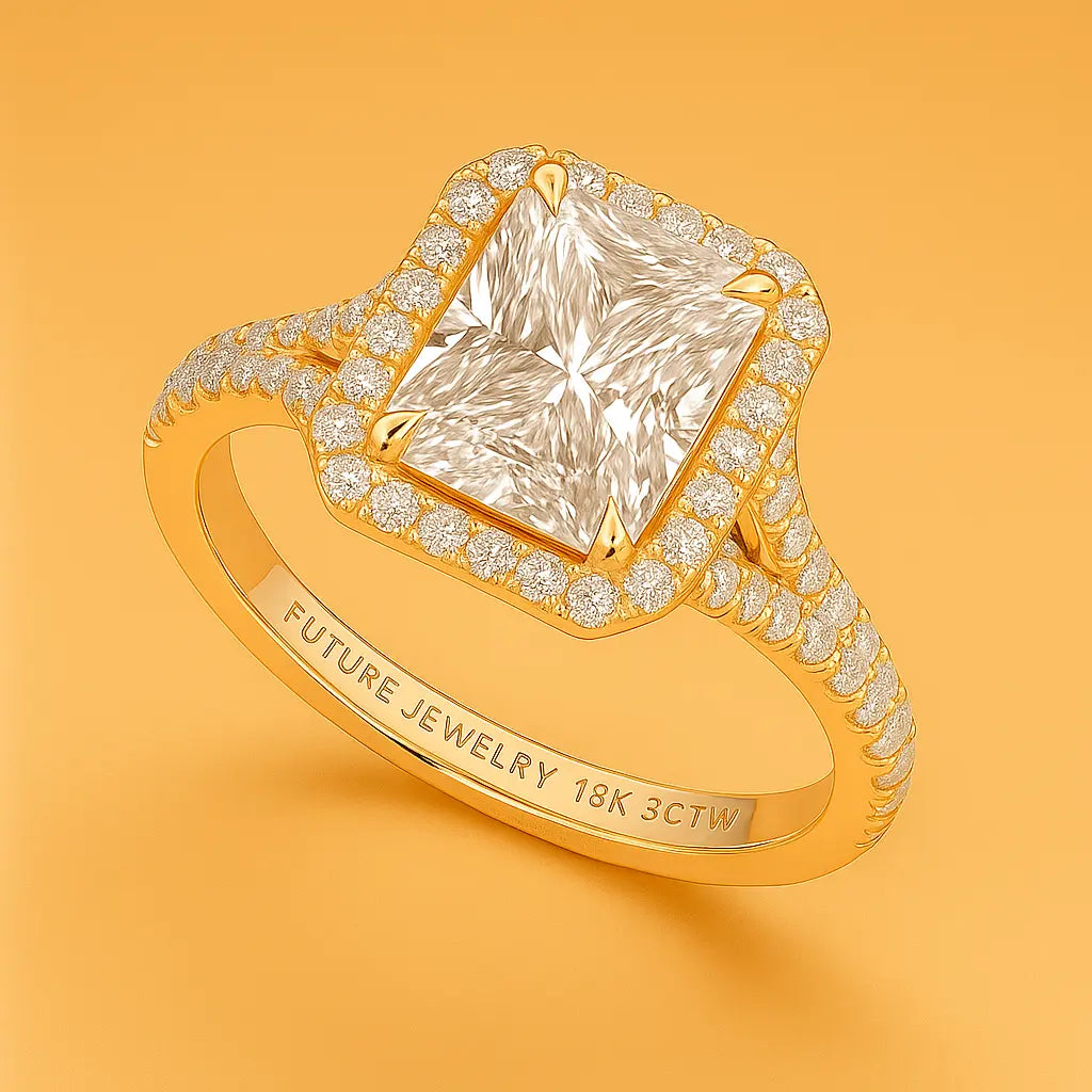3 Carat Diamond Ring - Hero of Lab Grown Diamond Ring in 14K White Gold - Future Jewelry