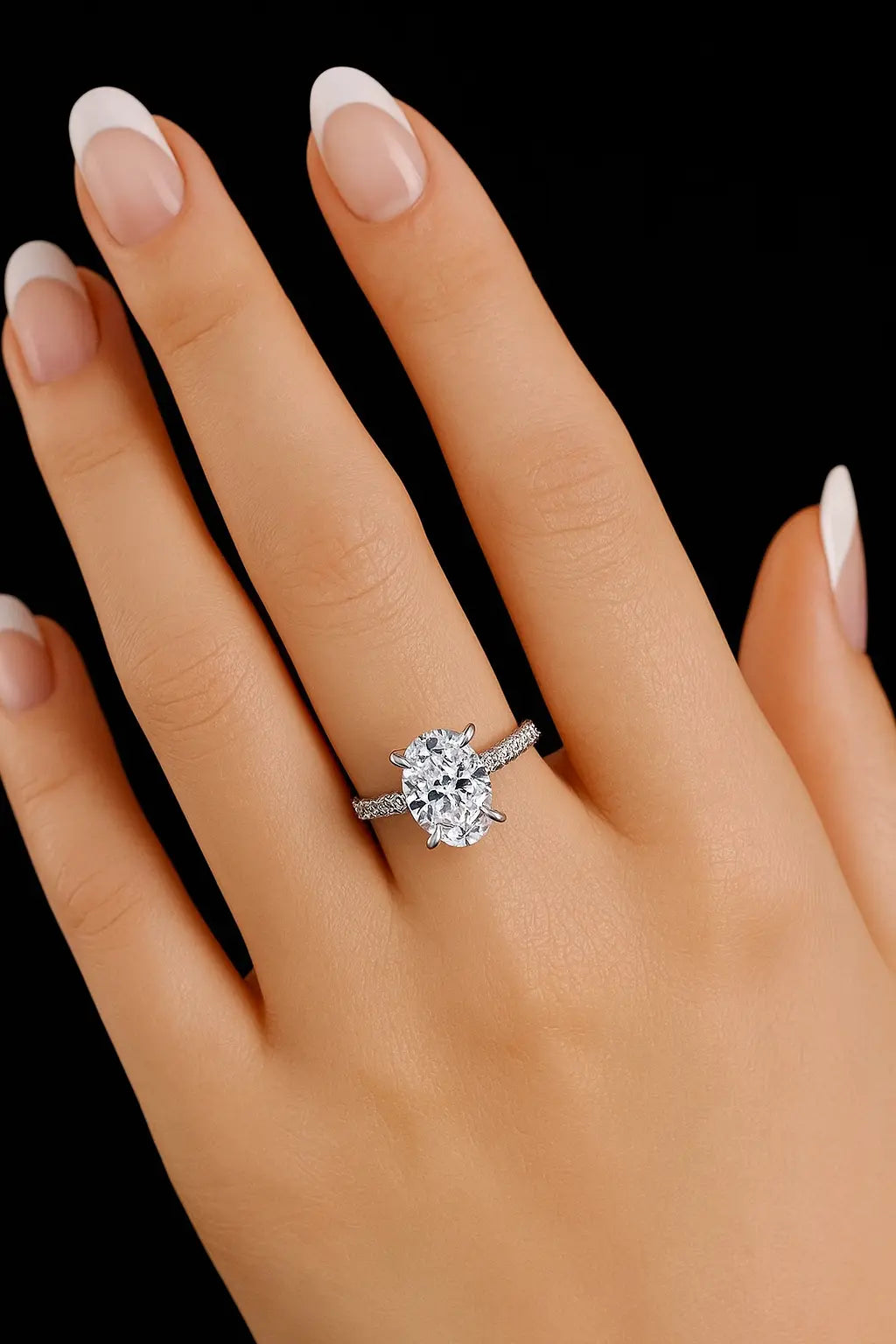 3 Carat Diamond Ring - Worn on Hand, Lab Grown Diamond Ring in 14K White Gold - Future Jewelry