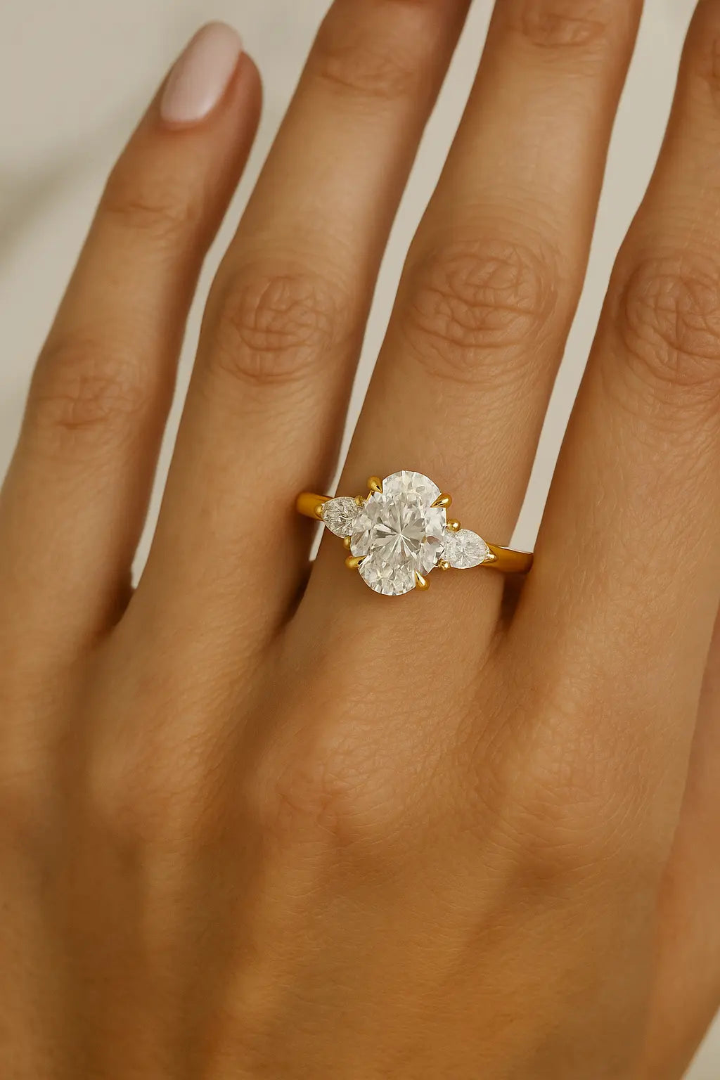 3 Carat Diamond Ring - Worn on Hand, Lab Grown Diamond Ring in 14K White Gold - Future Jewelry