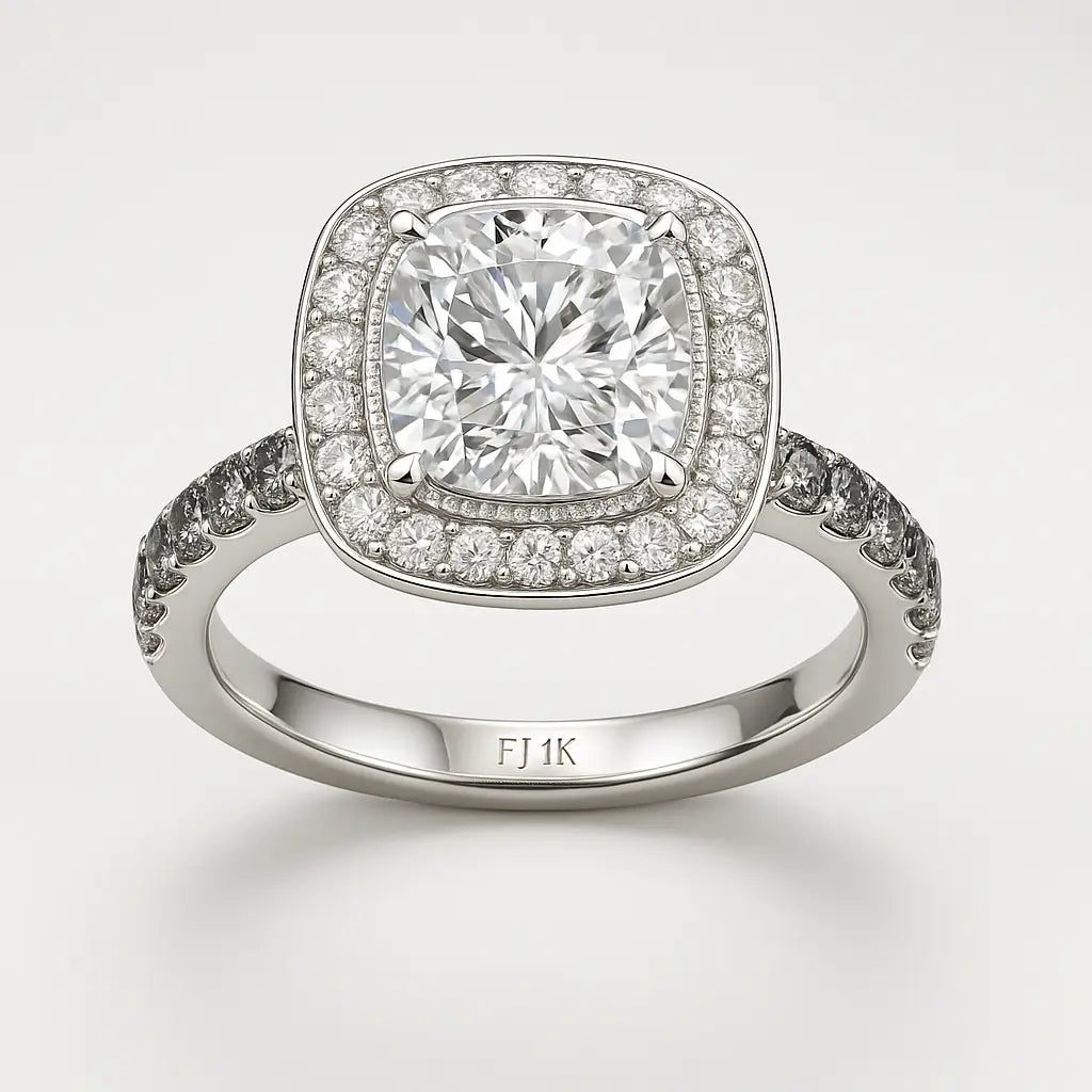 3 Carat Lab Grown Diamond - Side Profile of Lab Grown Diamond Ring in 14K White Gold - Future Jewelry