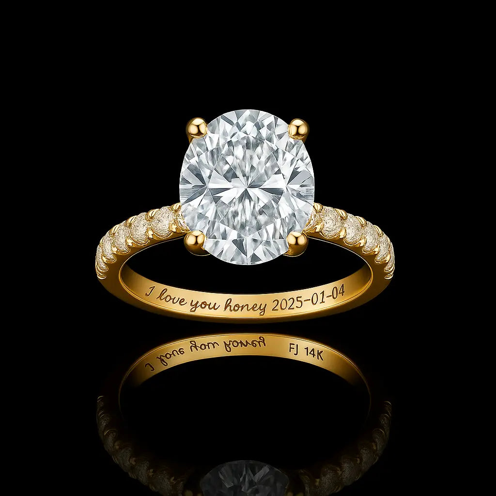 Lab Grown Diamond 3 Carat Ring in 14K White Gold, Studio View - Future Jewelry