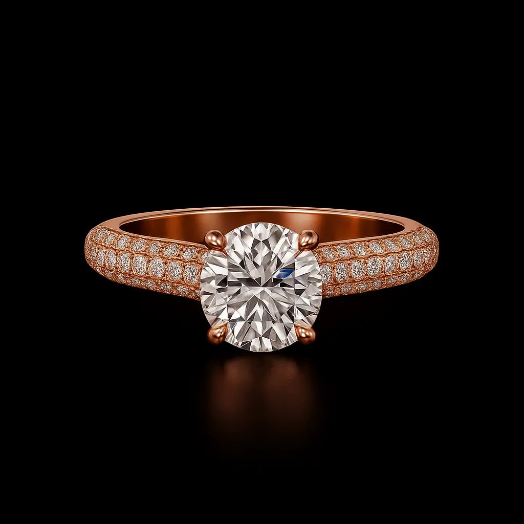 3 Carat Diamond Rings - Dramatic Black-Background View of Lab Grown Diamond Ring in 18K White Gold - Future Jewelry
