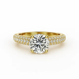 2.10 Carat Round Lab Grown Diamond Halo Ring, 18K White Gold