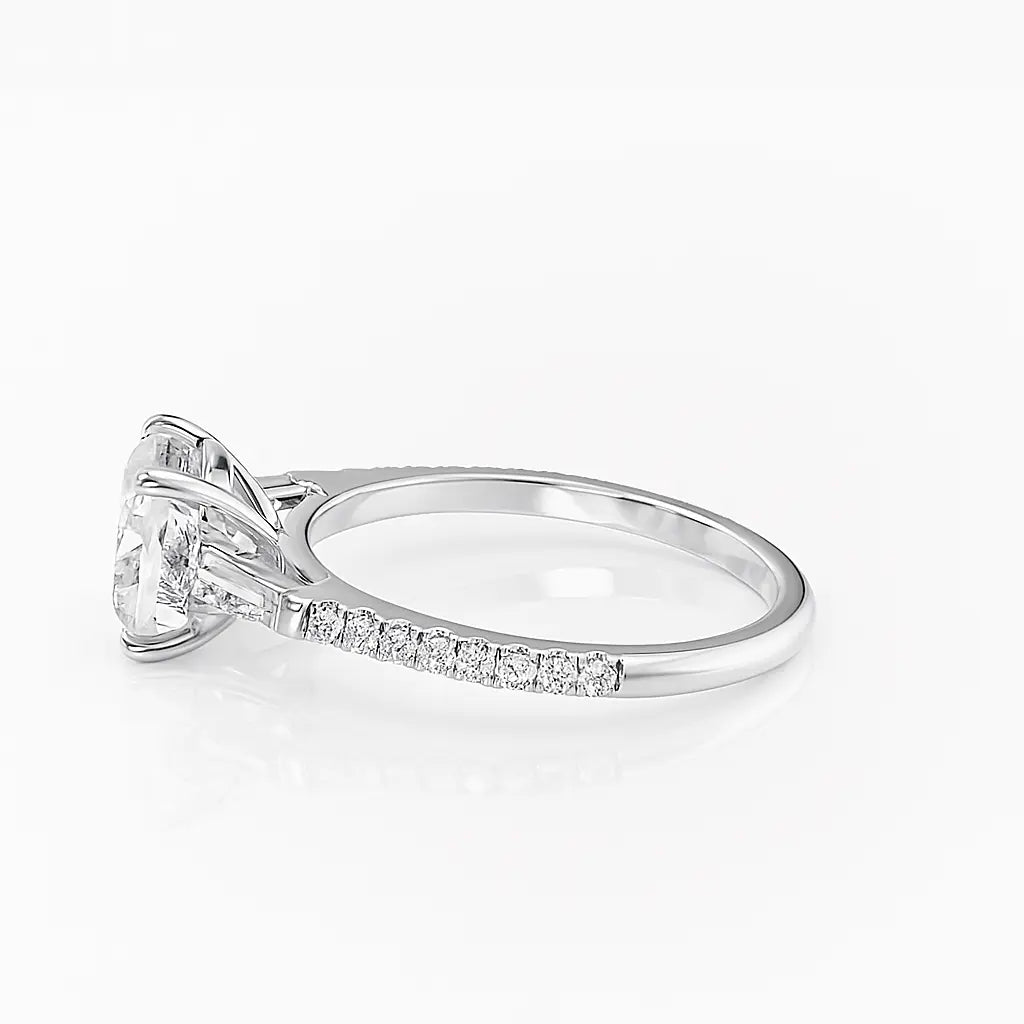 3 Carat Diamond Rings - Dramatic Black-Background View of Lab Grown Diamond Ring in 18K Yellow Gold - Future Jewelry