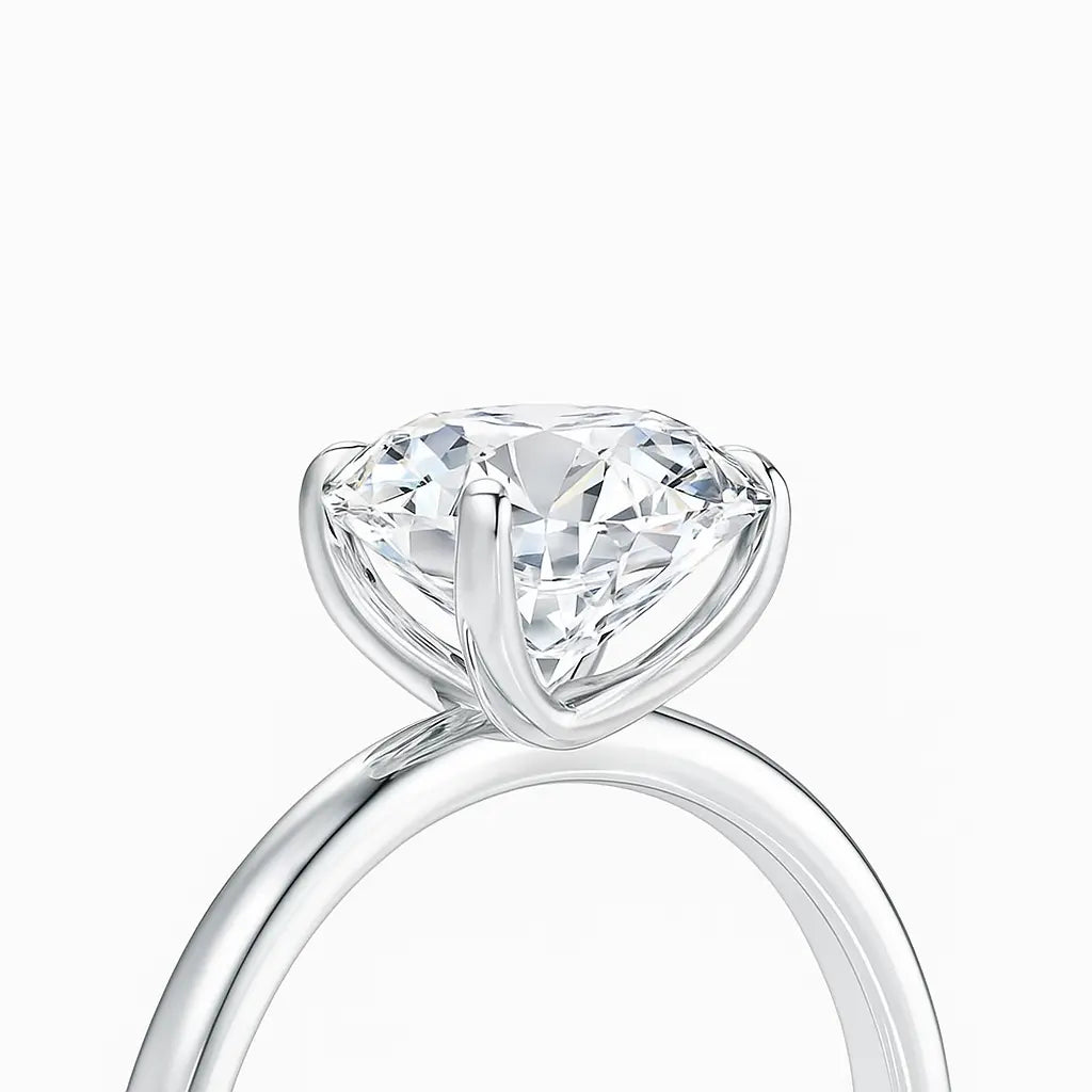 3 Carat Lab Grown Diamond - Macro Close-Up Detail of Lab Grown Diamond Ring in 18K Yellow Gold - Future Jewelry
