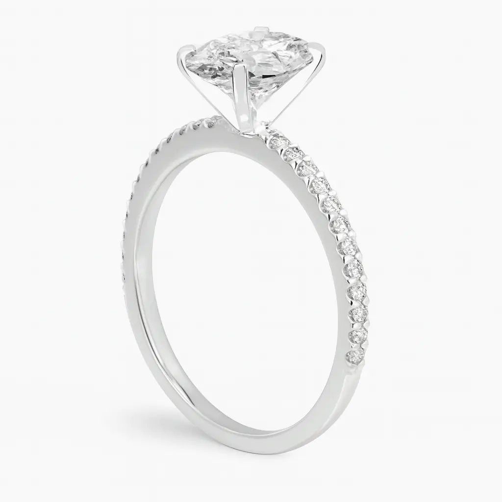 3 Carat Lab Grown Diamond - Macro Close-Up Detail of Lab Grown Diamond Ring in 18K Yellow Gold - Future Jewelry