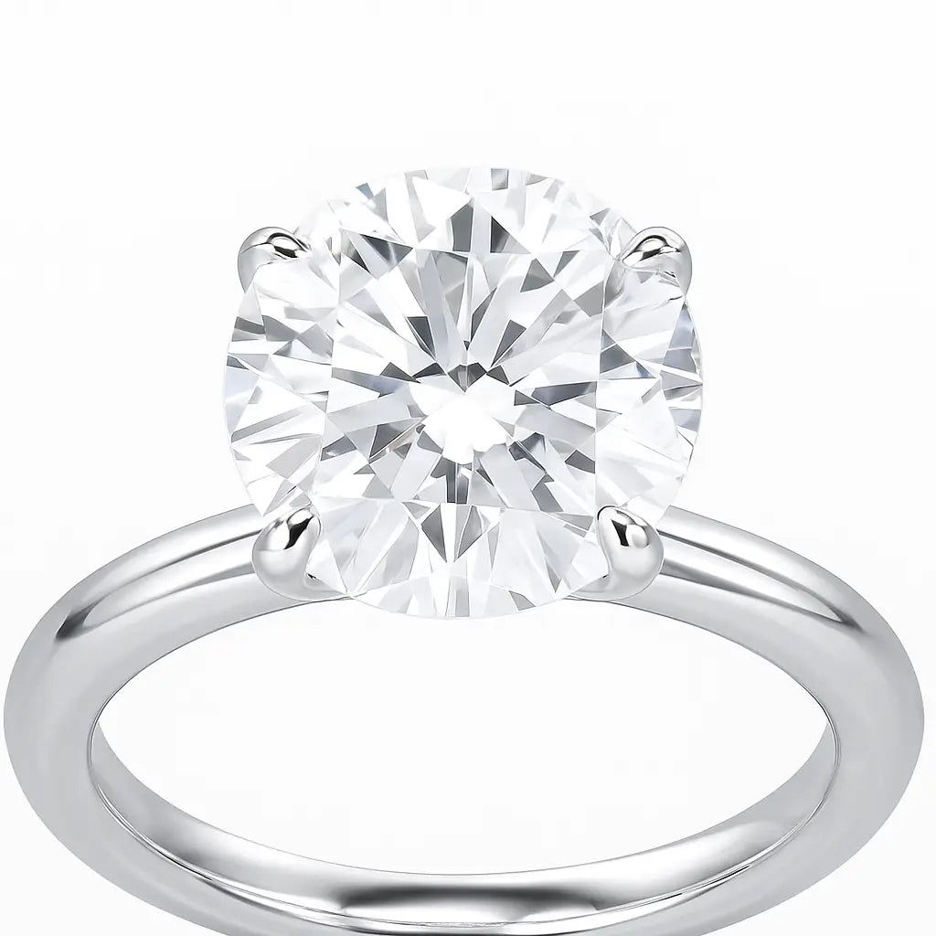 Lab Grown Diamond 3 Carat - Halo and Setting Detail of Lab Grown Diamond Ring in 18K Yellow Gold - Future Jewelry