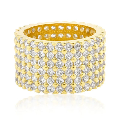 3 Carat Diamond Multi Row Eternity Band, 14K or 18K Yellow Gold