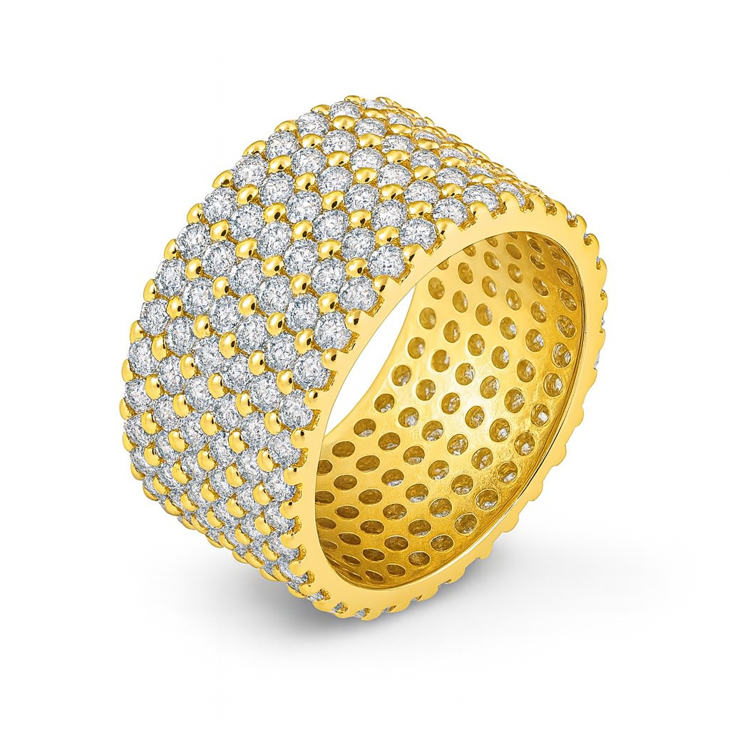 3 Carat Diamond Ring in Multi Row Eternity Band in 14K or 18k Yellow Gold Future Jewelry