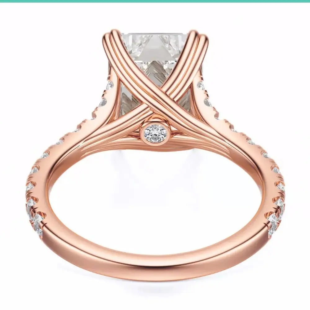 3 Carat Emerald Cut Lab - Grown Diamond Ring in 14K Rose Gold - Future Jewelry