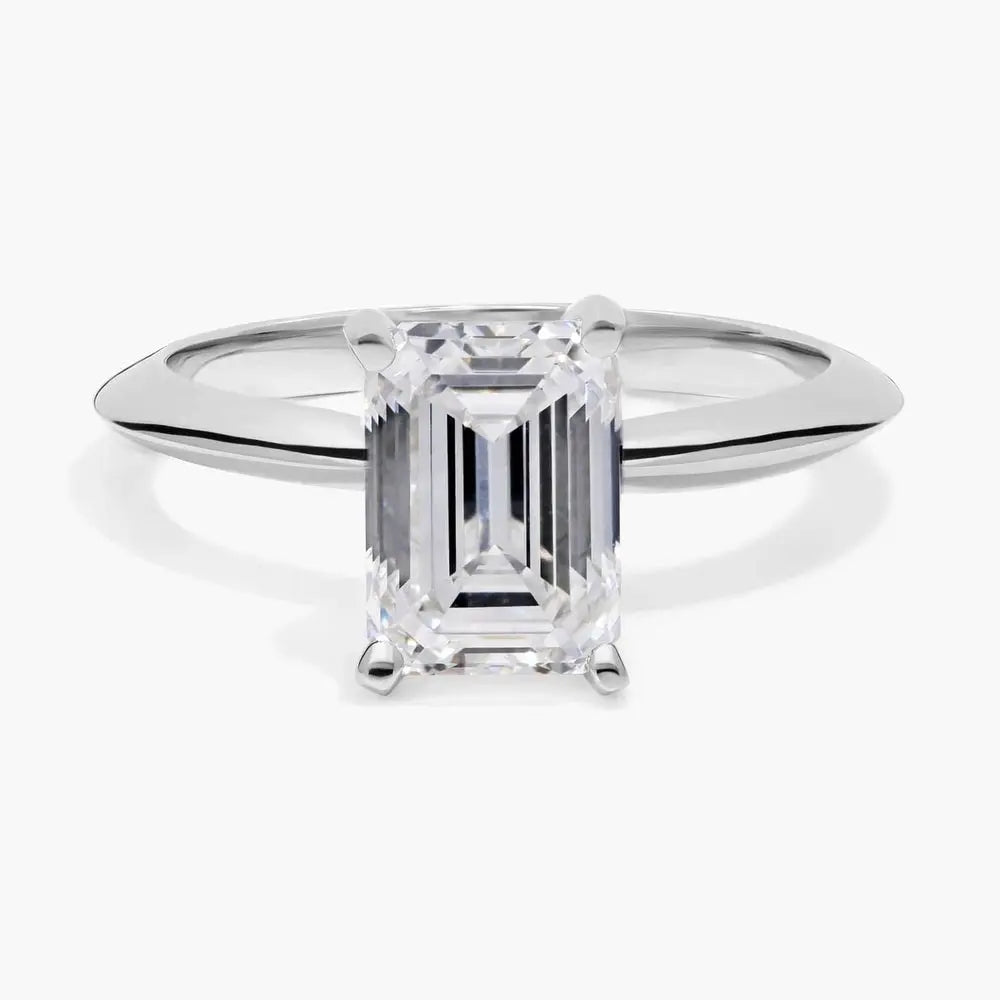 3 Carat Emerald Diamond Classic Four - Prong Solitaire Engagement Ring - Future Jewelry