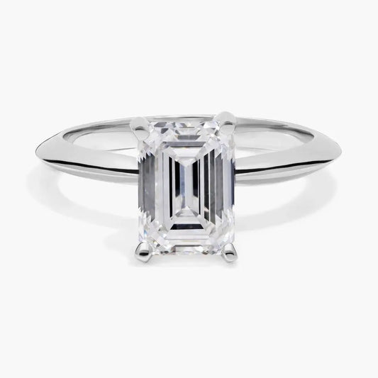3 Carat Emerald Diamond Classic Four - Prong Solitaire Engagement Ring - Future Jewelry