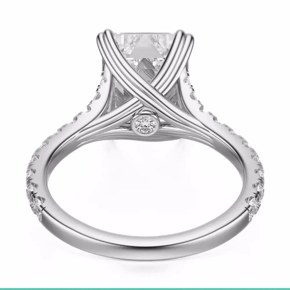 3 Carat Emerald Lab Grown Diamond Ring Platinum 900 - Future Jewelry