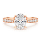 3 Carat Lab Grown Diamond Ring, 14K Yellow Gold