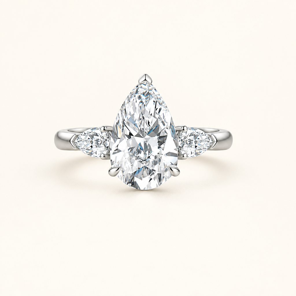 3 Carat Lab Grown Diamond Engagement Ring in 18K White Gold - Future Jewelry
