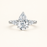 3 Carat Lab Grown Diamond Engagement Ring, 18K Gold