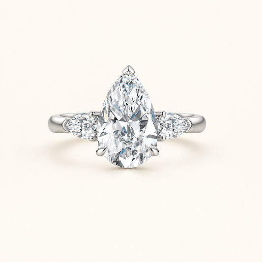 3 Carat Lab Grown Diamond Engagement Ring in 18K White Gold - Future Jewelry