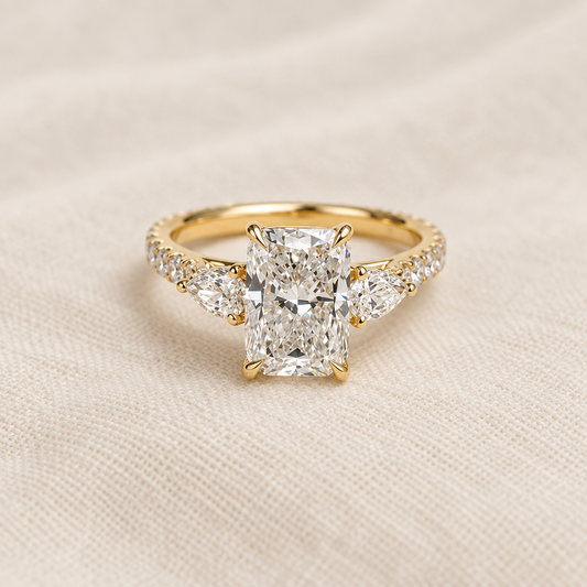 3 Carat Lab Grown Diamond Engagement Ring in 18K Yellow Gold - Future Jewelry